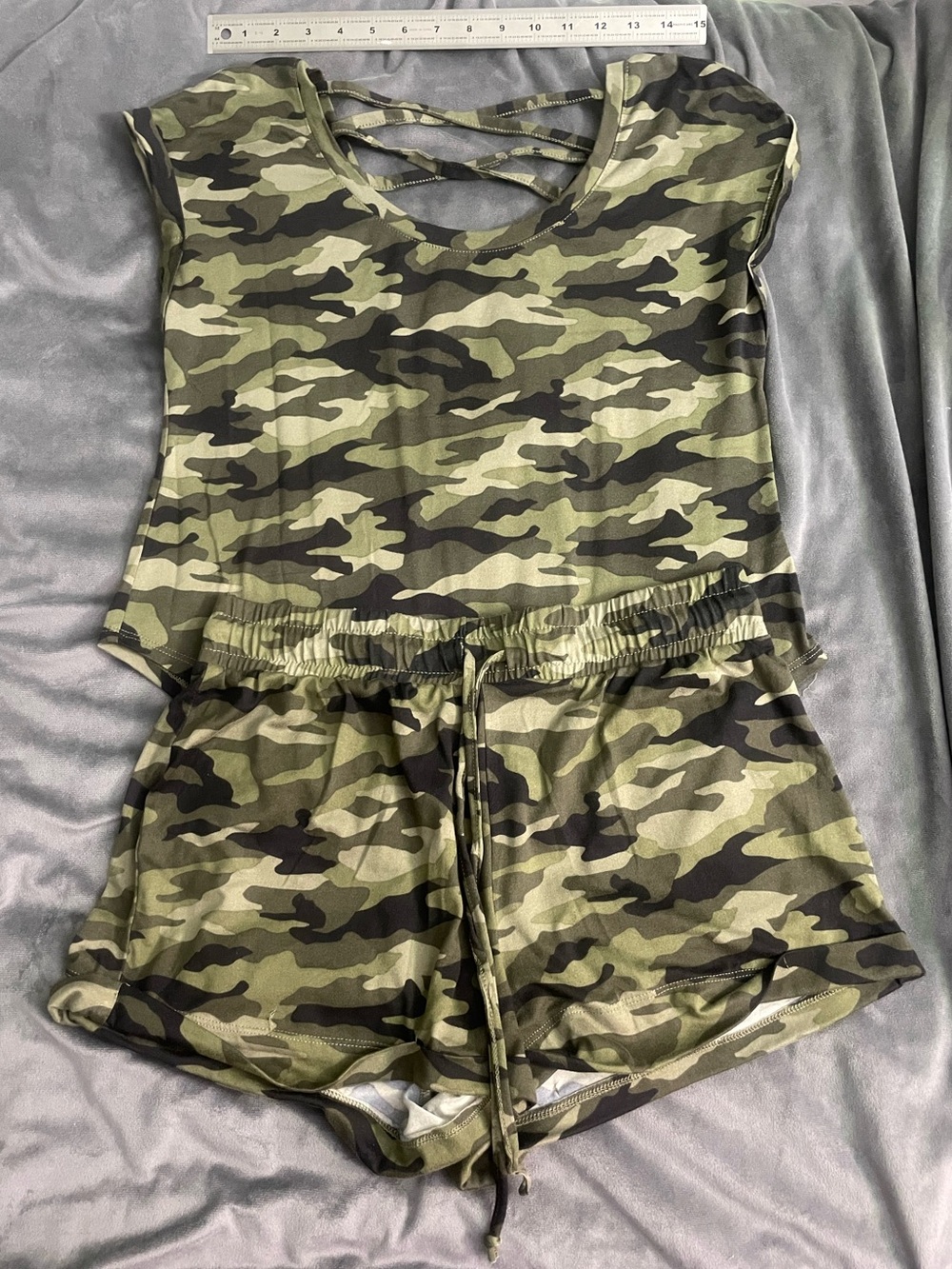 No Boundaries: Juniors 11/13 Camo Print Pajamas